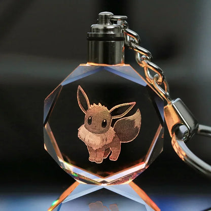 Llavero Pokémon de cristal con luz