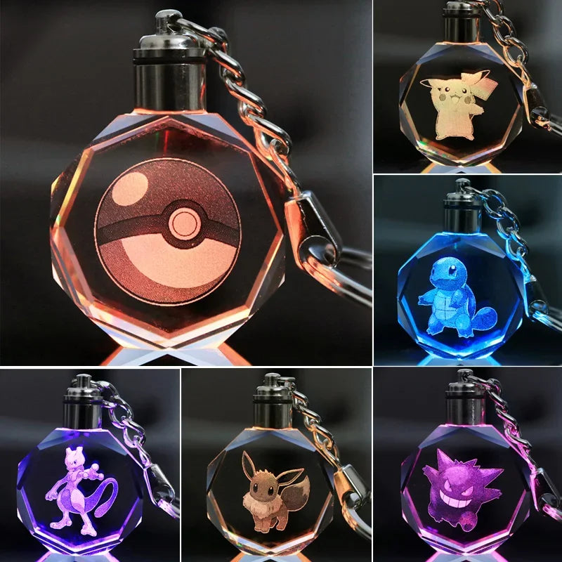 Llavero Pokémon de cristal con luz