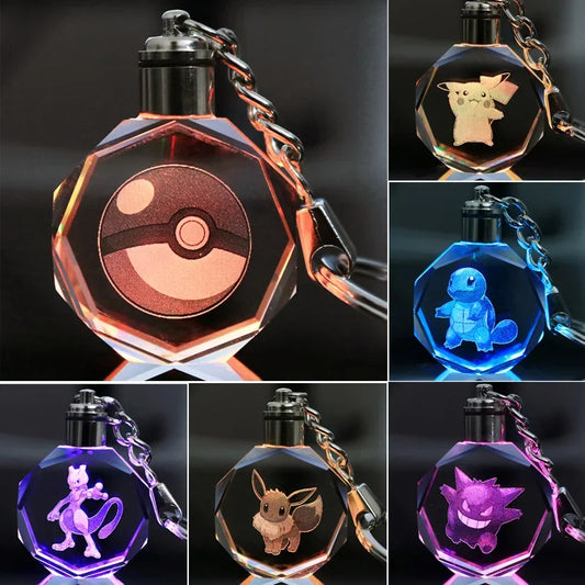 Llavero Pokémon de cristal con luz