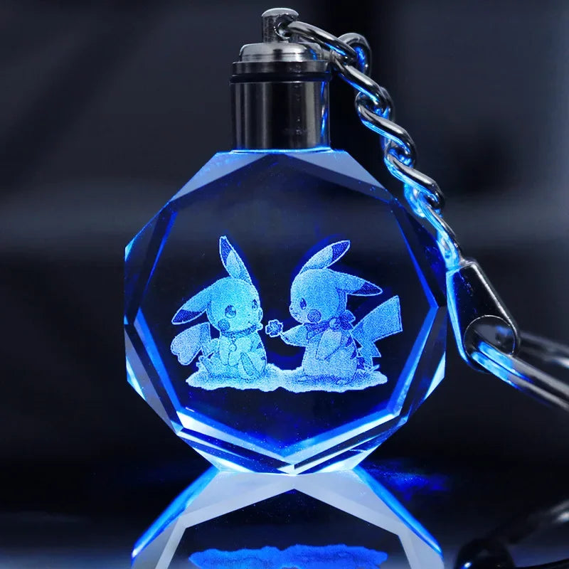 Llavero Pokémon de cristal con luz