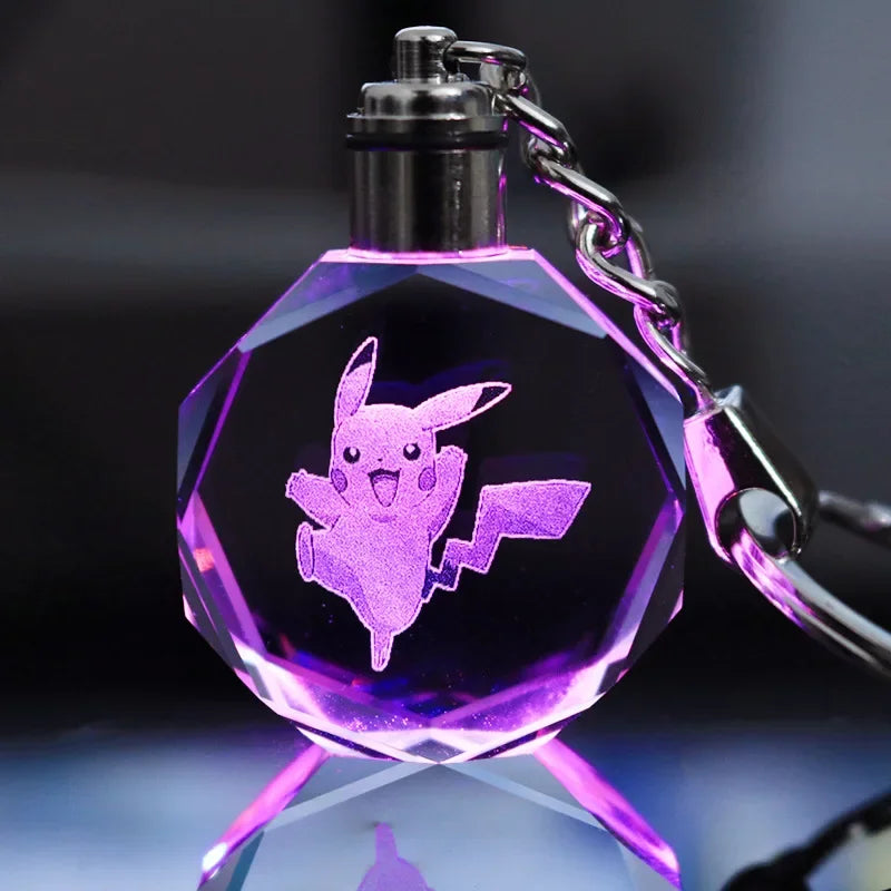 Llavero Pokémon de cristal con luz