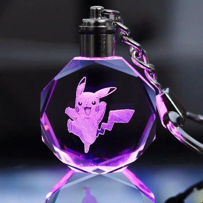 Llavero Pokémon de cristal con luz