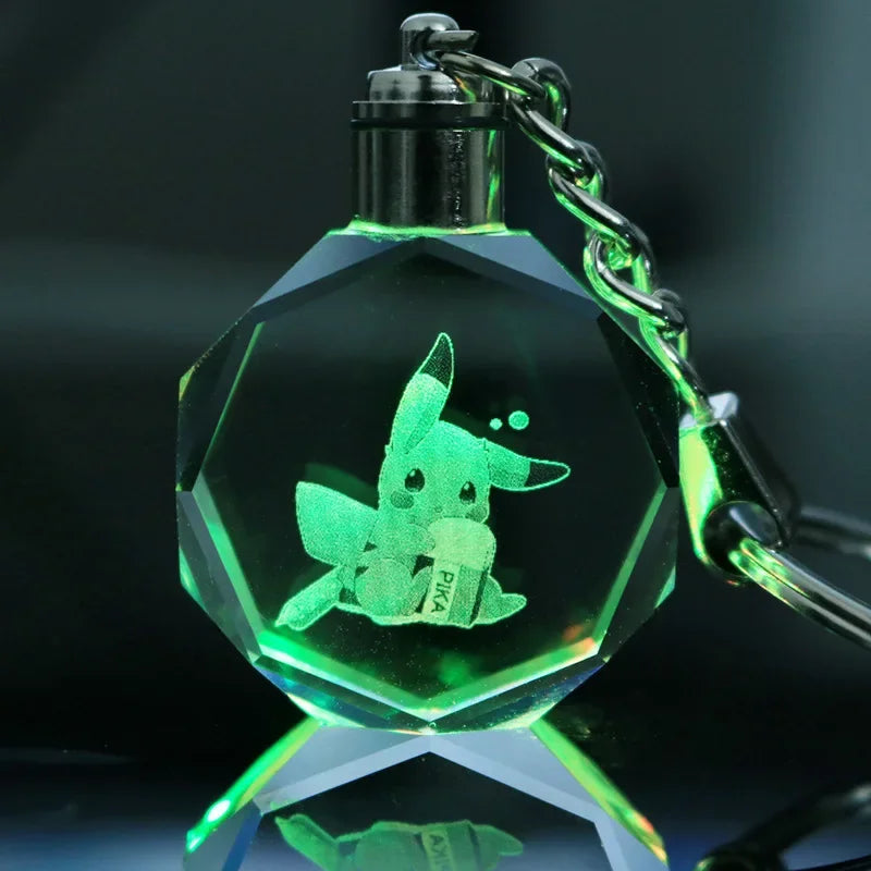 Llavero Pokémon de cristal con luz