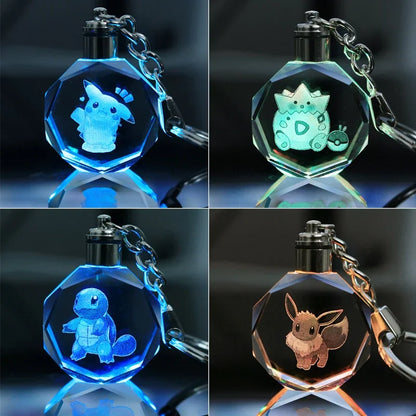 Llavero Pokémon de cristal con luz
