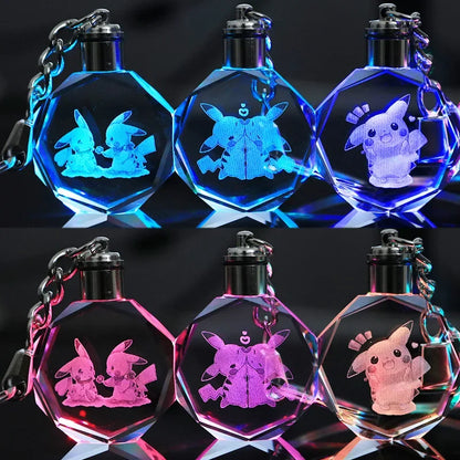 Llavero Pokémon de cristal con luz