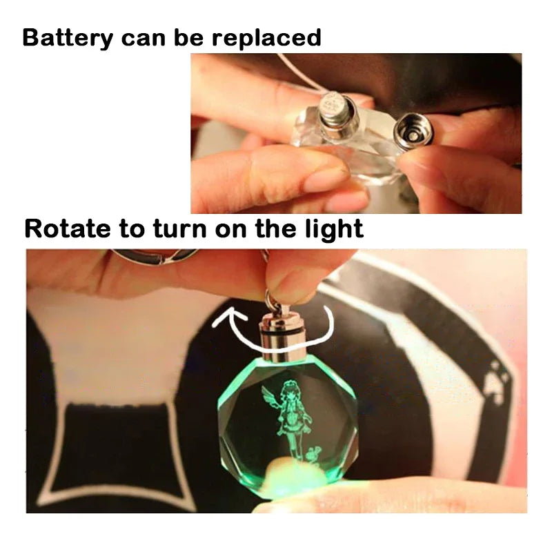 Llavero Pokémon de cristal con luz