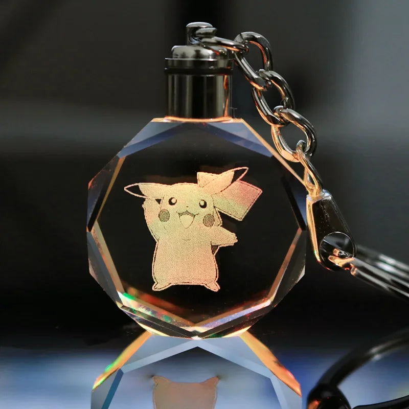 Llavero Pokémon de cristal con luz