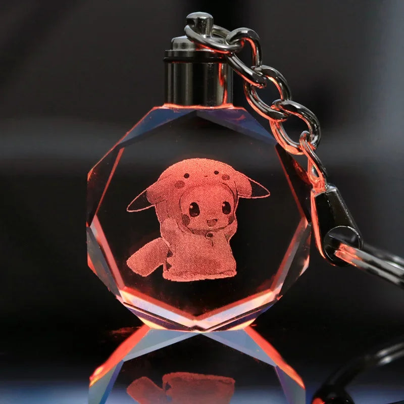 Llavero Pokémon de cristal con luz