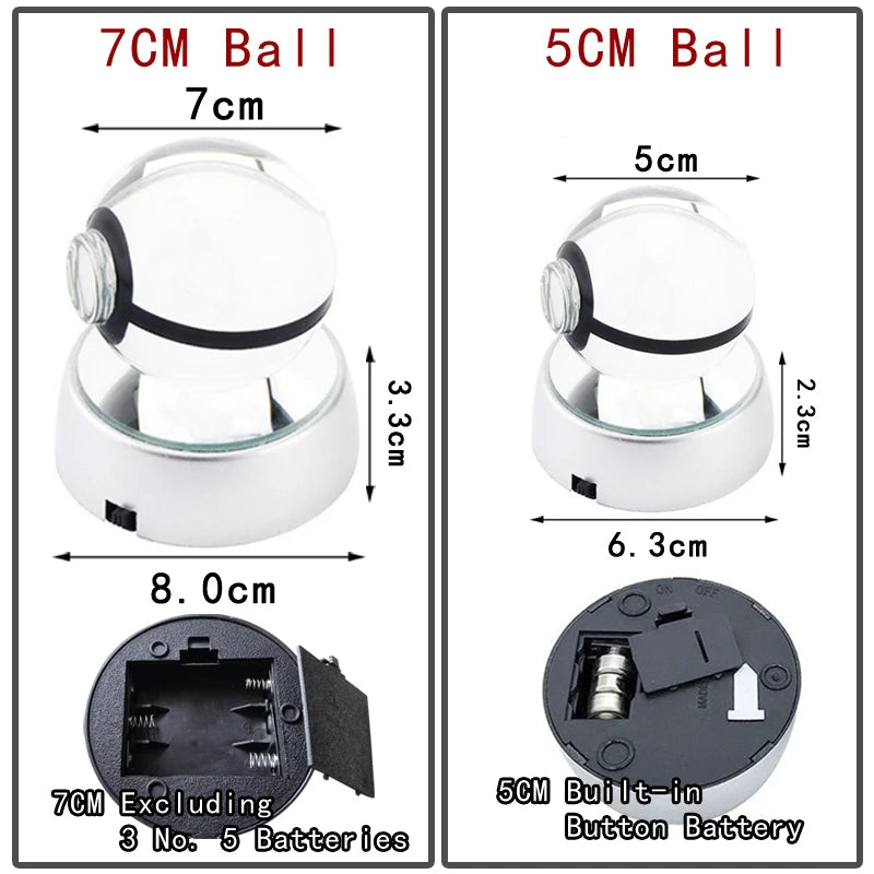 3D Pokemon Crystal Ball 7CM//5CM